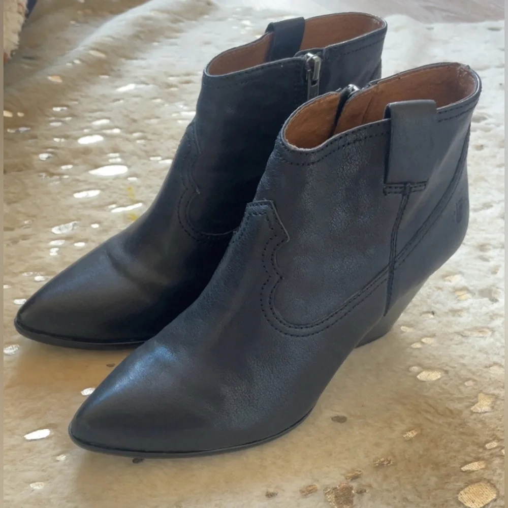 Frye Black Leather Ankle Booties - Picture 3 of 7